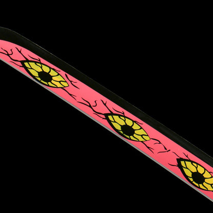 Demon Slayer Kokushibo Katana - Official Style Nichirin Sword, Six-Sided Polish, Blue-Painted Wood Sheath, 58HRC for Cosplay & Display,Battle-ready katana