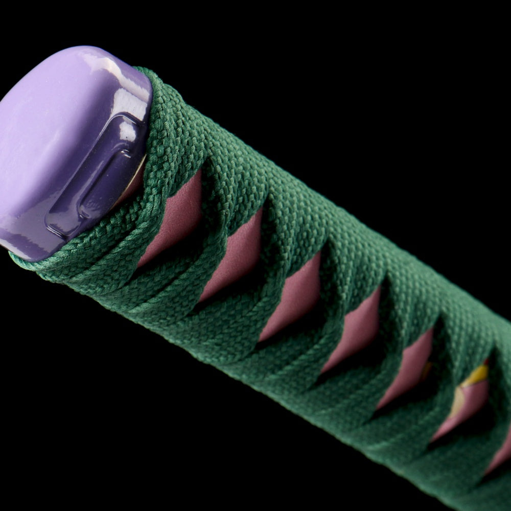 Demon Slayer Kokushibo Katana - Official Style Nichirin Sword, Six-Sided Polish, Blue-Painted Wood Sheath, 58HRC for Cosplay & Display,Battle-ready katana