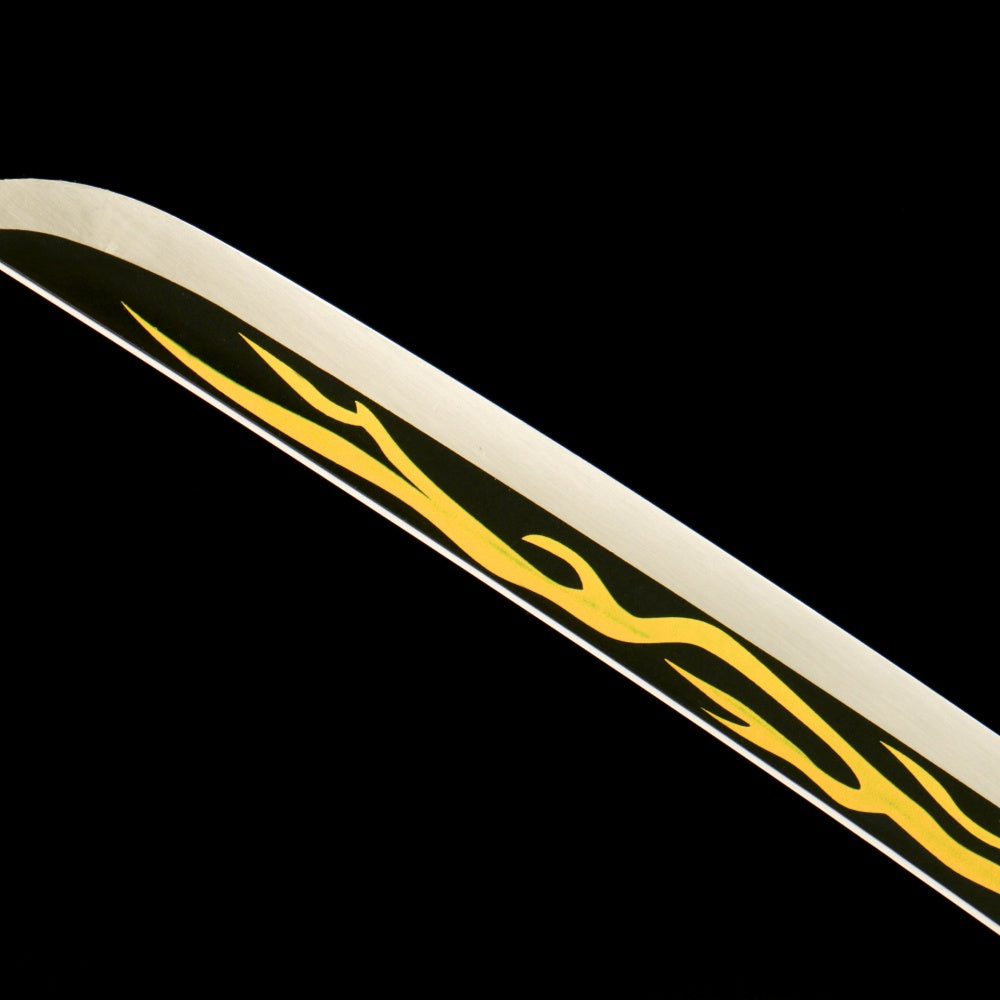 Demon Slayer: Zenitsu Agatsuma Nichirin Sword Replica - Anime Collectible, 105cm with Blue Lacquered Wood Sheath, Official Style,Battle-ready katana