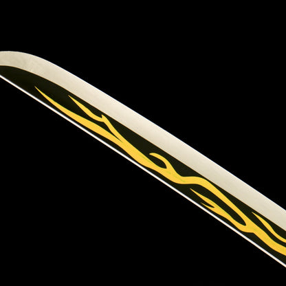 Demon Slayer: Zenitsu Agatsuma Nichirin Sword Replica - Anime Collectible, 105cm with Blue Lacquered Wood Sheath, Official Style,Battle-ready katana