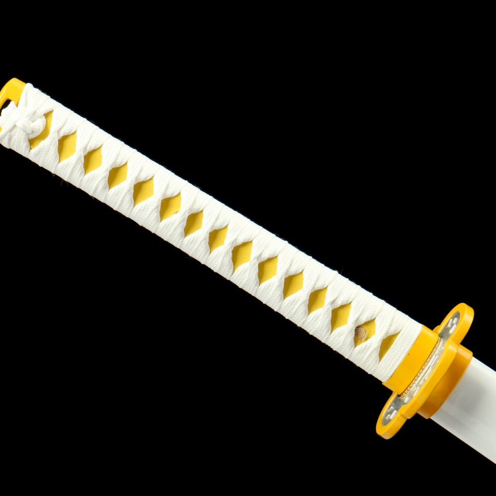 Demon Slayer: Zenitsu Agatsuma Nichirin Sword Replica - Anime Collectible, 105cm with Blue Lacquered Wood Sheath, Official Style,Battle-ready katana