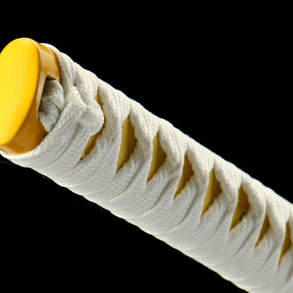 Demon Slayer: Zenitsu Agatsuma Nichirin Sword Replica - Anime Collectible, 105cm with Blue Lacquered Wood Sheath, Official Style,Battle-ready katana