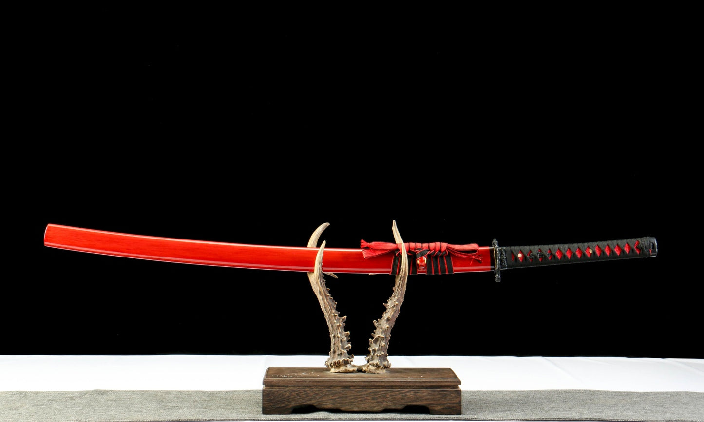 "Blood Eclipse" Katana - 28.3" 65Mn Battle Steel | Solar Tsuba Fittings | Inferno No.370,Functional samurai sword