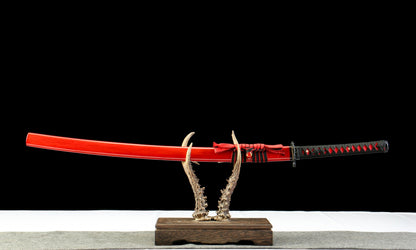 "Blood Eclipse" Katana - 28.3" 65Mn Battle Steel | Solar Tsuba Fittings | Inferno No.370,Functional samurai sword