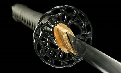 "Crimson Mirage" Katana - 28.3" Phantom 65Mn Blade | Zinc Alloy Tsuba | Alert No.410,Functional samurai sword