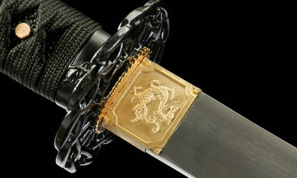 "Crimson Mirage" Katana - 28.3" Phantom 65Mn Blade | Zinc Alloy Tsuba | Alert No.410,Functional samurai sword