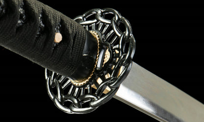 "Crimson Mirage" Katana - 28.3" Phantom 65Mn Blade | Zinc Alloy Tsuba | Alert No.410,Functional samurai sword