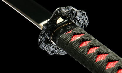"Blood Eclipse" Katana - 28.3" 65Mn Battle Steel | Solar Tsuba Fittings | Inferno No.370,Functional samurai sword