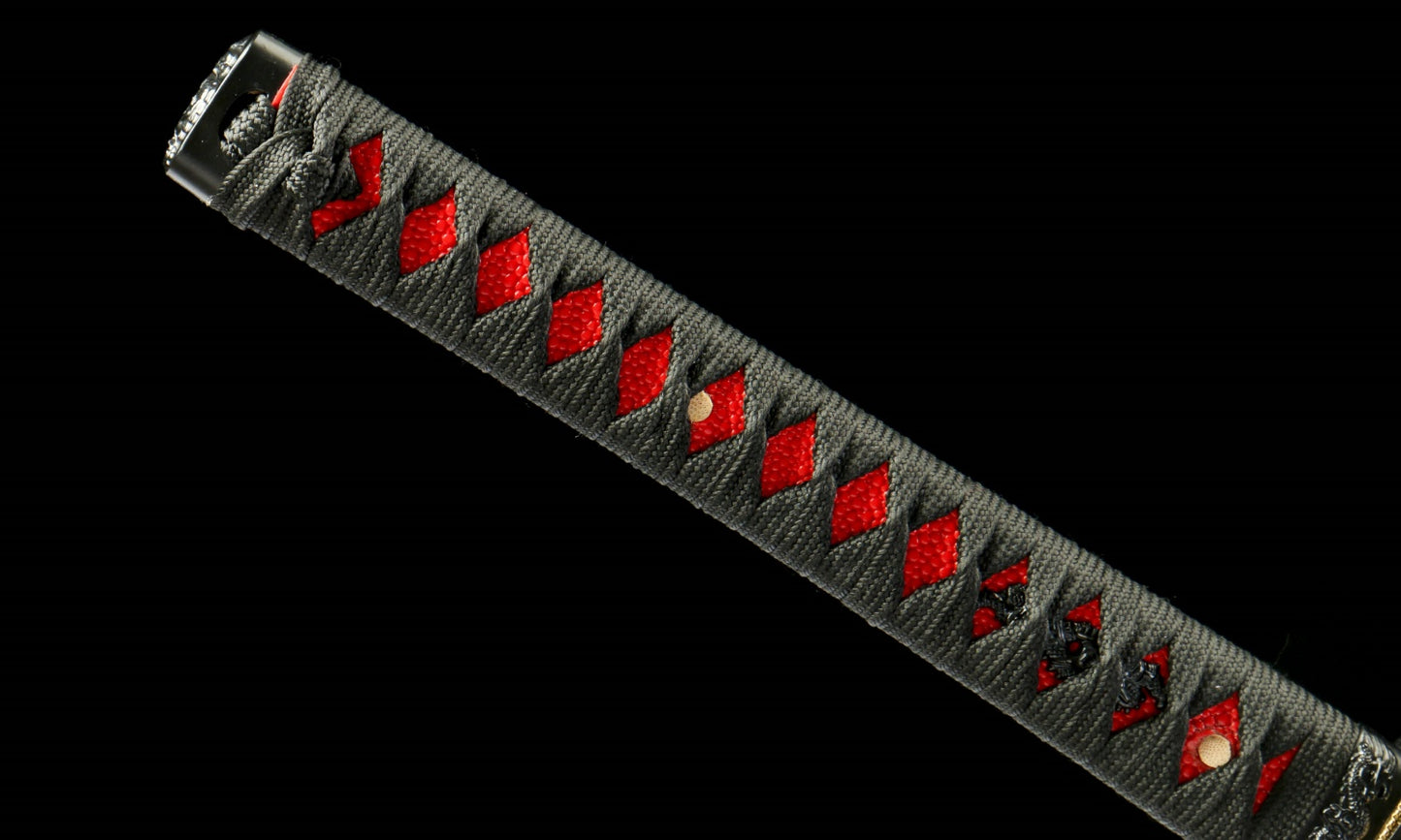 "Blood Eclipse" Katana - 28.3" 65Mn Battle Steel | Solar Tsuba Fittings | Inferno No.370,Functional samurai sword