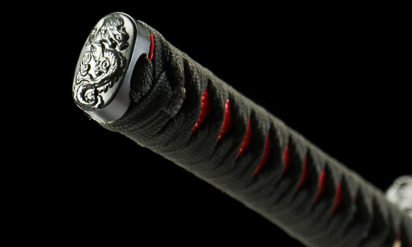 "Blood Eclipse" Katana - 28.3" 65Mn Battle Steel | Solar Tsuba Fittings | Inferno No.370,Functional samurai sword