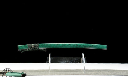 "Azure Ripple" Clover Damascus Katana | Iron Fittings & Genuine Ray Skin Handle | Hand-Forged No.670Battle-ready katana