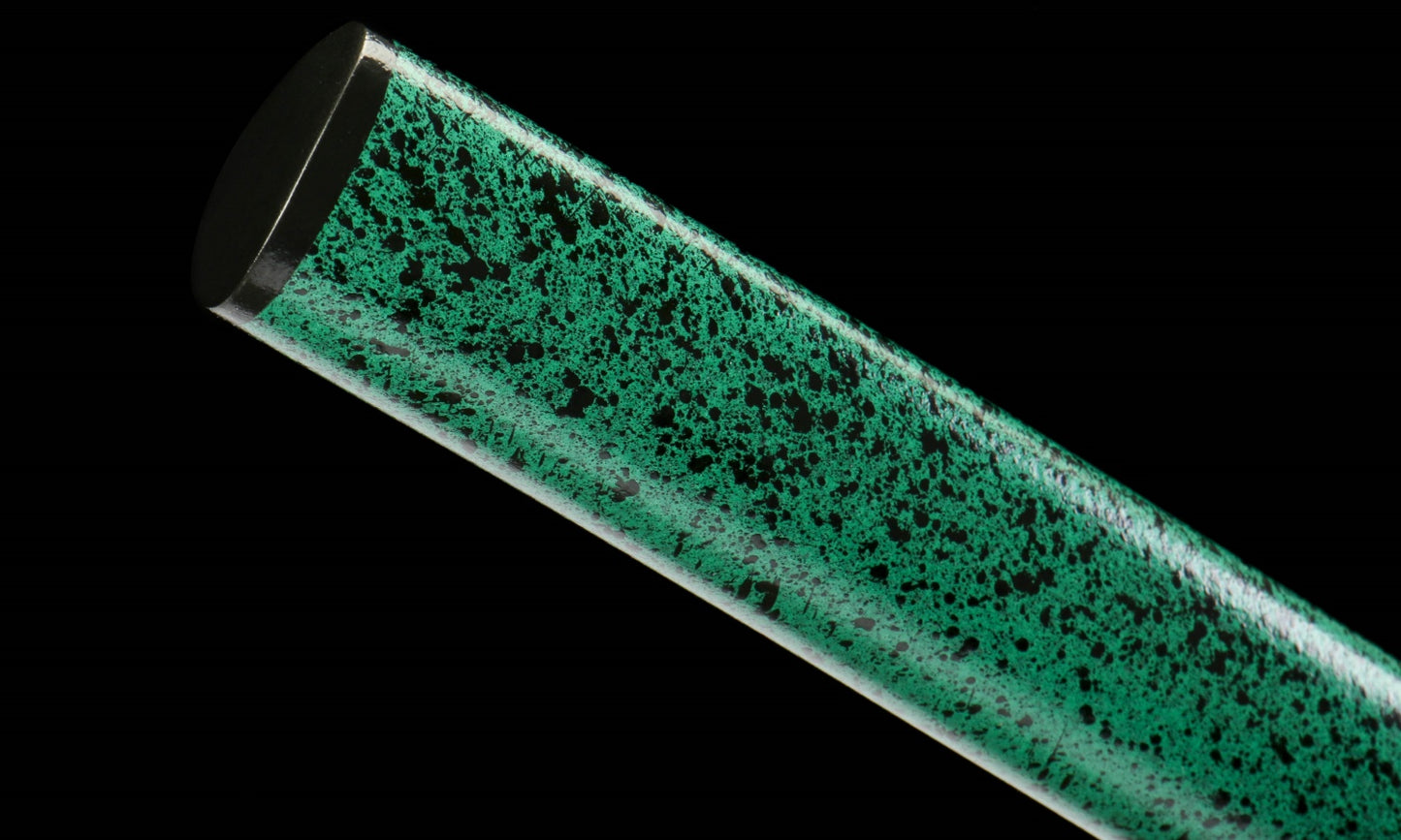 "Azure Ripple" Clover Damascus Katana | Iron Fittings & Genuine Ray Skin Handle | Hand-Forged No.670Battle-ready katana