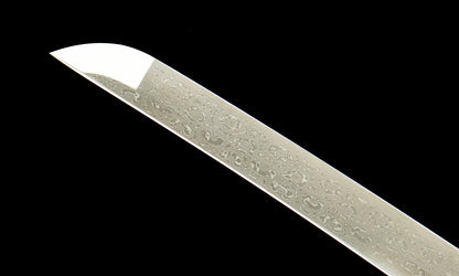 "Azure Tide" Damascus Clover Katana - 28.3" Wave Pattern Blade | Real Ray Skin Grip | Poseidon No.670,Functional samurai sword