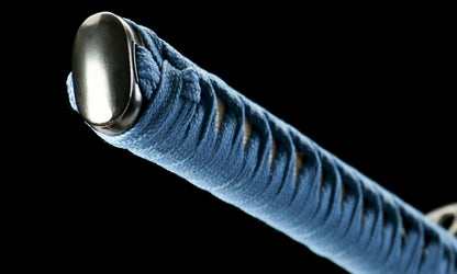 "Azure Tide" Damascus Clover Katana - 28.3" Wave Pattern Blade | Real Ray Skin Grip | Poseidon No.670,Functional samurai sword