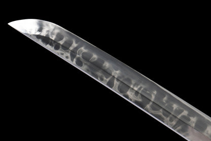 Casket Gold 26-inch T10 Steel Yakiiro Katana | Imitated Lacquered Sheath, Gilded Copper Fittings | Clay-Tempered Full-Tang Blade, Collector's Iaido Sword,Functional samurai sword