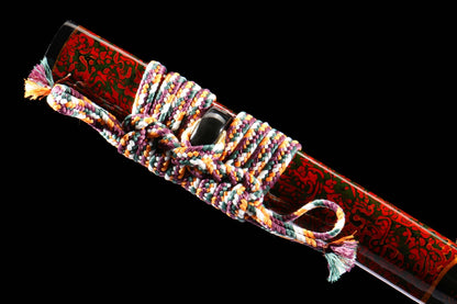 Casket Gold 26-inch T10 Steel Yakiiro Katana | Imitated Lacquered Sheath, Gilded Copper Fittings | Clay-Tempered Full-Tang Blade, Collector's Iaido Sword,Functional samurai sword