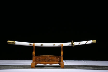 One Piece Tenmurasame Replica, 72cm 58HRC Blade, 1.2kg Lightweight, Six-Sided Polish with Special Finish, Anime Prop & Functional Display,Hand-forged katana