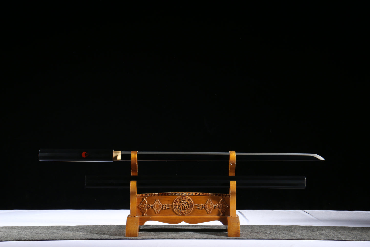 Naruto Style Black Kusanagi, 103cm & 1.2kg Lightweight, 1045 Steel Construction with Black Finish, Anime Prop for Display & Fans,Hand-forged katana