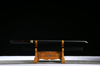 Naruto Style Black Kusanagi, 103cm & 1.2kg Lightweight, 1045 Steel Construction with Black Finish, Anime Prop for Display & Fans,Hand-forged katana