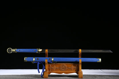 Bai Yue Kui Tang Dao from “Ling Long” - High-End Damascus Steel Prop, Meticulously Crafted, Model 570, Anime & Game Collectible,Hand-forged katana