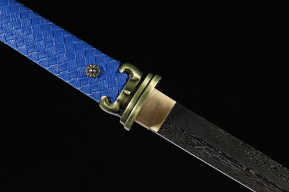 Bai Yue Kui Tang Dao from “Ling Long” - High-End Damascus Steel Prop, Meticulously Crafted, Model 570, Anime & Game Collectible,Hand-forged katana