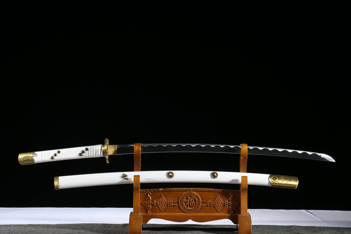 One Piece Tenmurasame Replica, 72cm 58HRC Blade, 1.2kg Lightweight, Six-Sided Polish with Special Finish, Anime Prop & Functional Display,Hand-forged katana