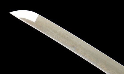 "Black Blaze" Damascus Katana - 28.3" Hand-Forged Blade | Copper Guard | Genuine Ray Skin | Artisan No.630,Functional samurai sword