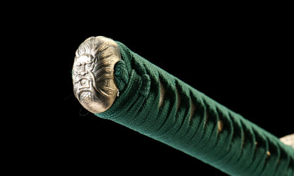 "Black Blaze" Damascus Katana - 28.3" Hand-Forged Blade | Copper Guard | Genuine Ray Skin | Artisan No.630,Functional samurai sword