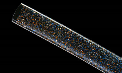 "Azure Roar" 1065 Blued Katana - 28.3" Wave-Pattern Blade | Qingpi Wood Saya | Zinc Alloy Fittings | No.410Hand-forged katana