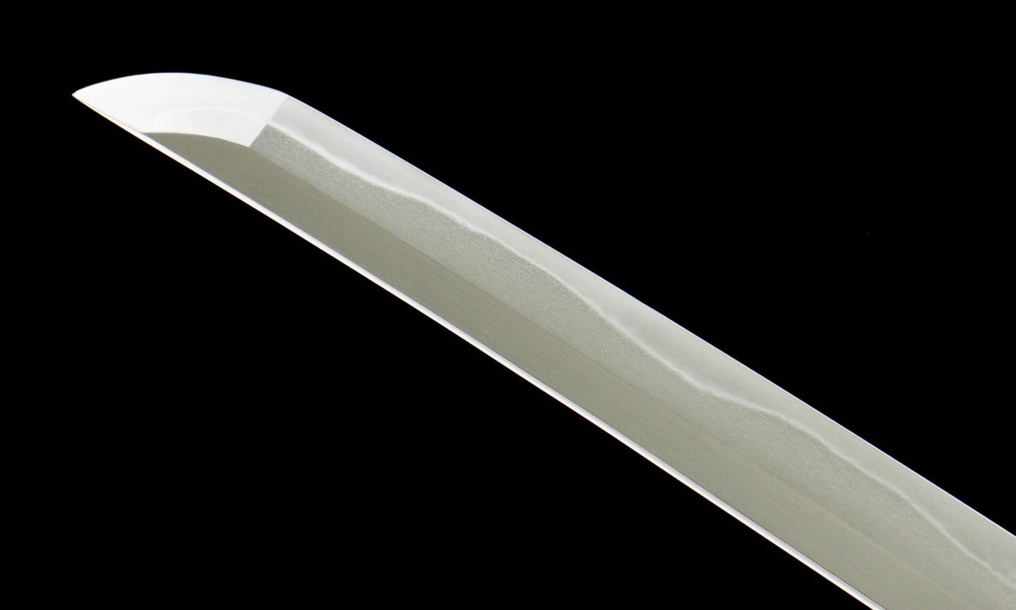 "Silent Engraving" T10 Clay-Tempered Katana - 28.7" Hand-Polished Blade | Full Beech Wood Saya | Horn Koiguchi & Sukashi Tsuba | No.2610Hand-forged katana