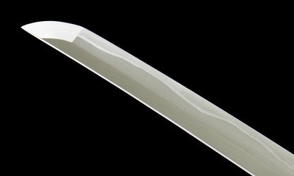 "Silent Engraving" T10 Clay-Tempered Katana - 28.7" Hand-Polished Blade | Full Beech Wood Saya | Horn Koiguchi & Sukashi Tsuba | No.2610Hand-forged katana