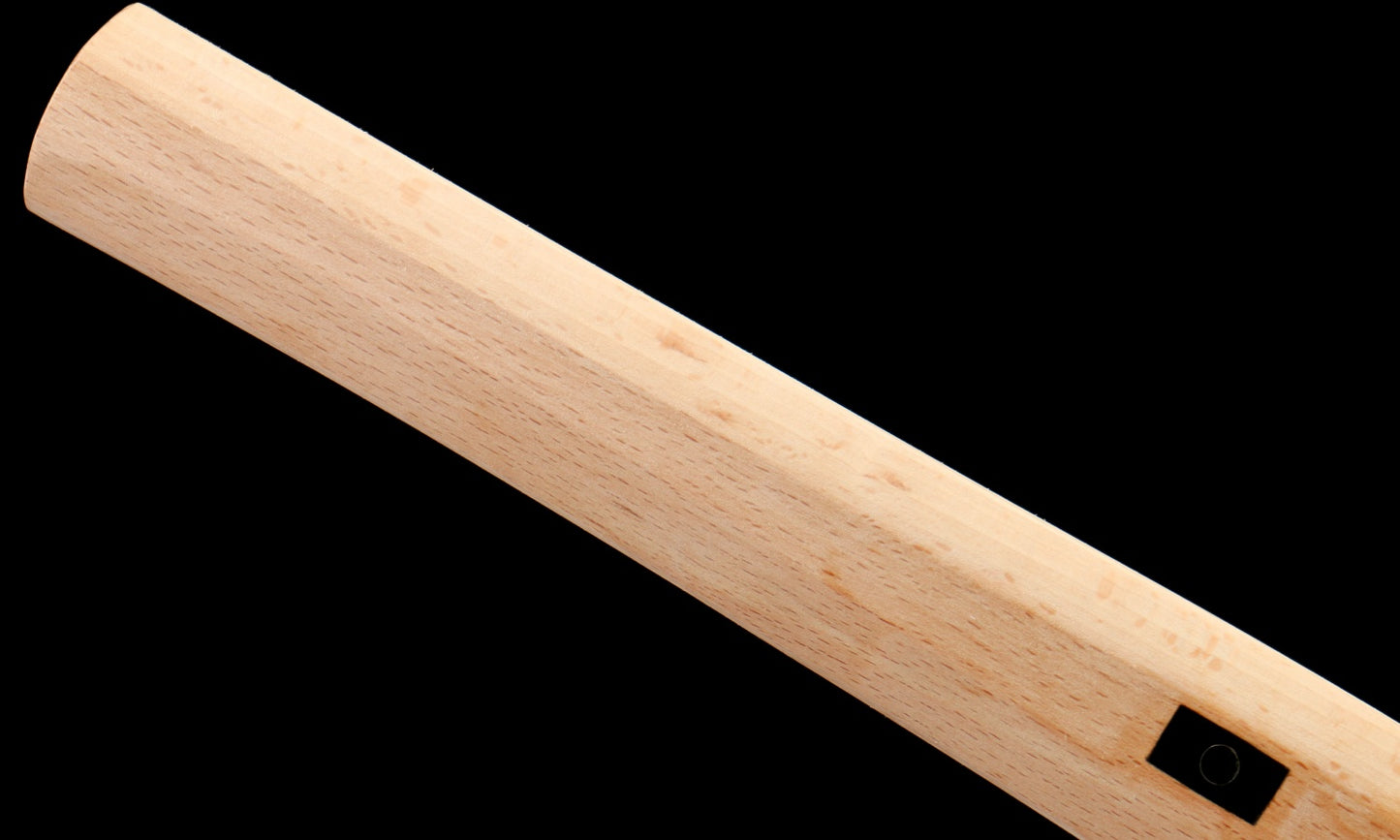 "Silent Engraving" T10 Clay-Tempered Katana - 28.7" Hand-Polished Blade | Full Beech Wood Saya | Horn Koiguchi & Sukashi Tsuba | No.2610Hand-forged katana