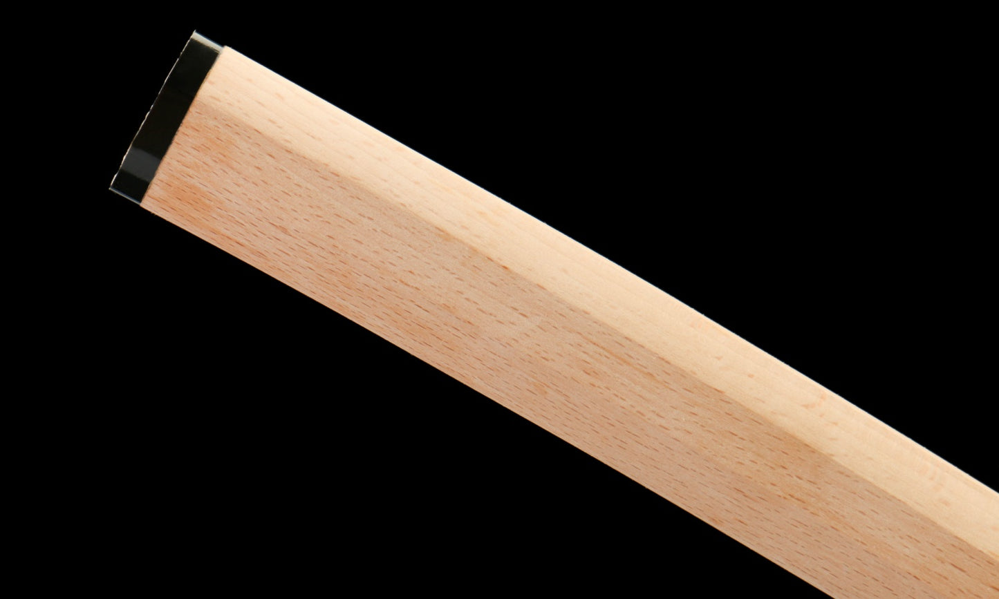 "Silent Engraving" T10 Clay-Tempered Katana - 28.7" Hand-Polished Blade | Full Beech Wood Saya | Horn Koiguchi & Sukashi Tsuba | No.2610Hand-forged katana