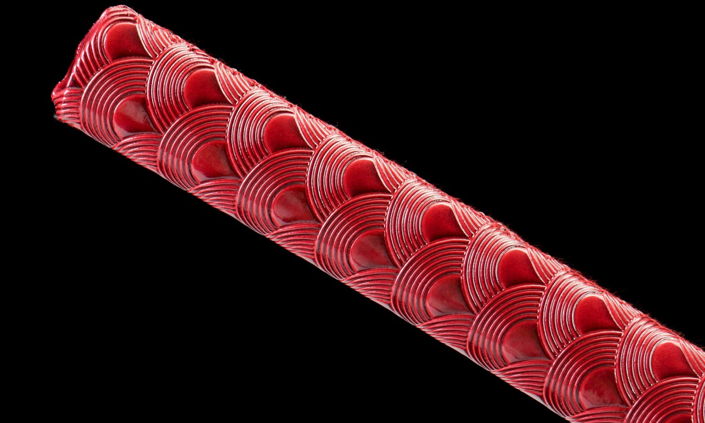 "Abyssal Flame" 1065 High Carbon Steel Katana - Oil Quenched & Tempered/Blue Stained Hardwood Sheath - Zinc Alloy Fittings (40.5" Overall) Handcrafted No.370Battle-ready katana