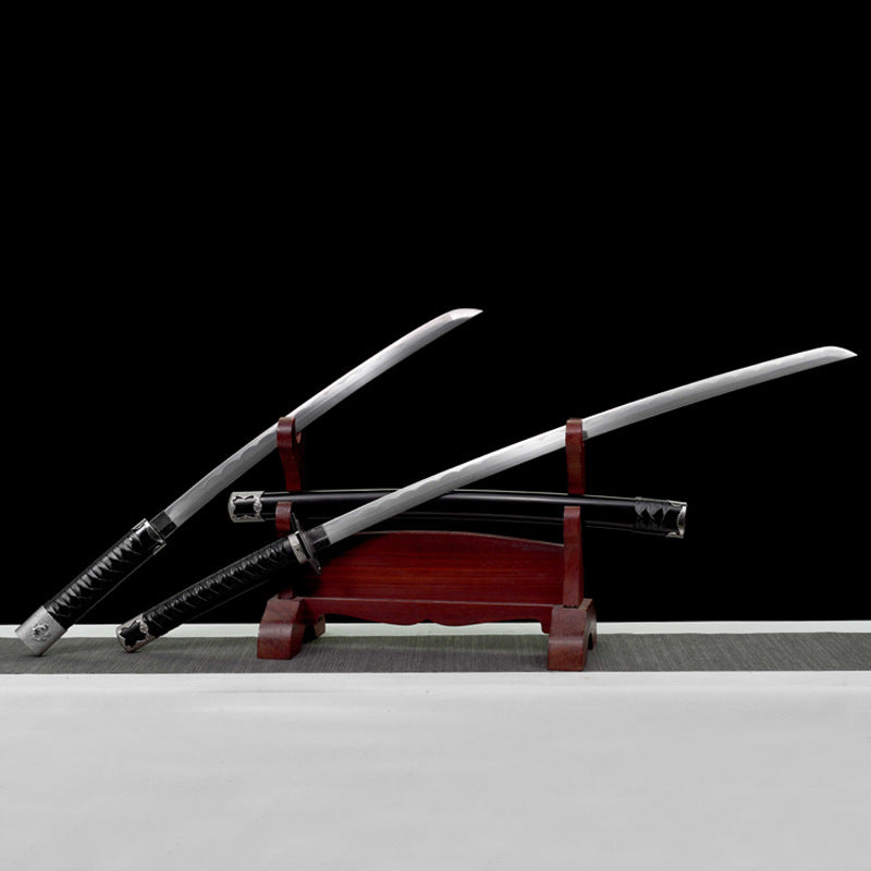 Wind Shadow Dual Swords - Japanese Long & Short Katana Set (100cm & 75cm), Movie Prop Style Twin Blades for Collection & Display,Hand-forged katana