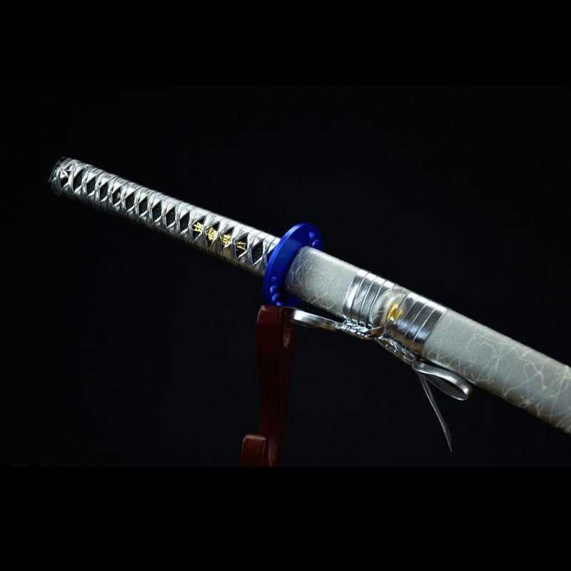 Lightning Samurai Movie Sword, High Manganese Steel Katana, 73cm Blade with Lacquered Wood Saya, 1.2kg Lightweight