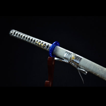 Lightning Samurai Movie Sword, High Manganese Steel Katana, 73cm Blade with Lacquered Wood Saya, 1.2kg Lightweight