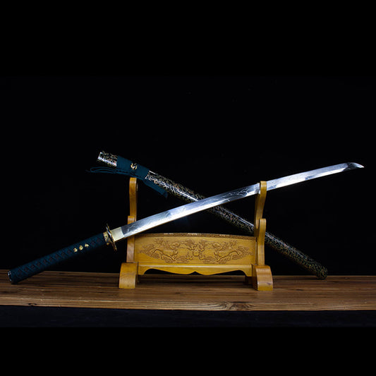 Thor's Split Samurai - Movie/TV Style Katana, High Manganese Steel Blade, Lacquered Wood Saya, 103cm Overall, Lightweight Collectible