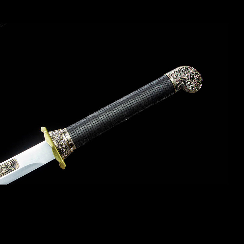 Peony Xiuchun Dao - Chinese Embroidered Spring Sword from Cinema, Leather-Wrapped Wood Sheath, 4.0cm Wide Blade for Collection & Display,Full tang sword, Tameshigiri practice