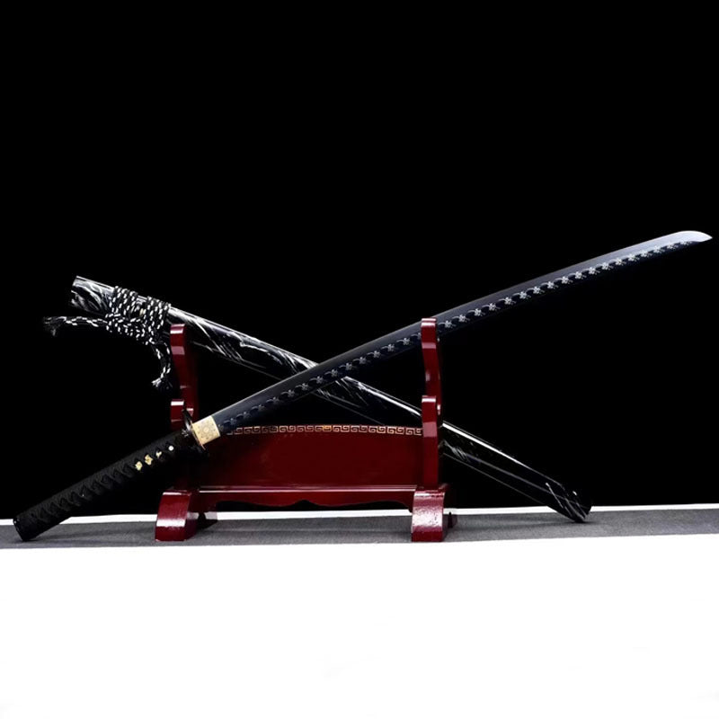 Leng Mo Anime Katana, Spring Steel Blade with Lacquered Wood Saya, 103cm & 1.35kg, Japanese-Style Display Collectible