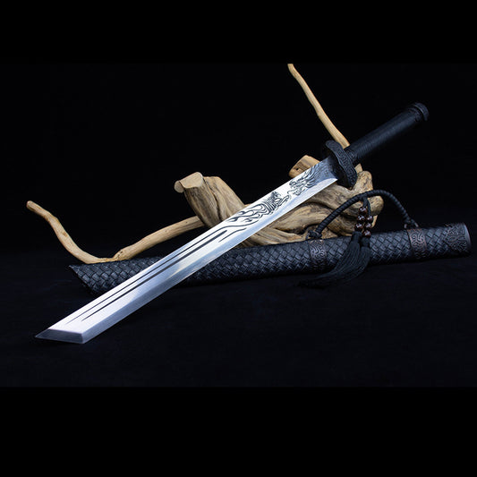 Xuan Pin Black Gold Ancient Dao, Movie-Style Collectible, 56cm High Manganese Steel Blade with PC-ABS PU Leather Sheath, 1.3kg Net Weight