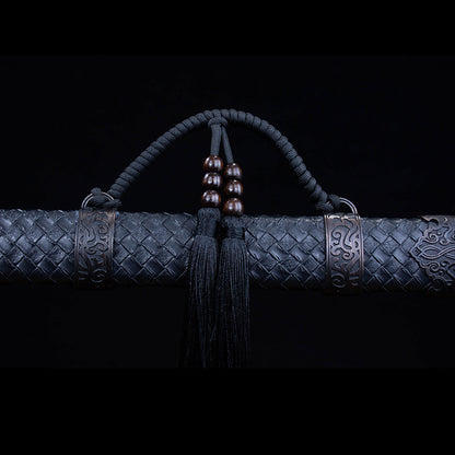 Xuan Pin Black Gold Ancient Dao, Movie-Style Collectible, 56cm High Manganese Steel Blade with PC-ABS PU Leather Sheath, 1.3kg Net Weight