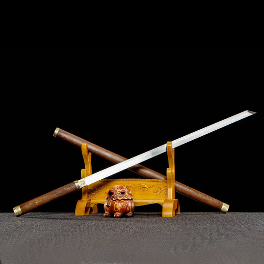 Rosewood Cane Sword Long Version - Movie Style Sword Cane, Rosewood Sheath & Handle, High-Performance Manganese Steel Blade, 100cm Overall