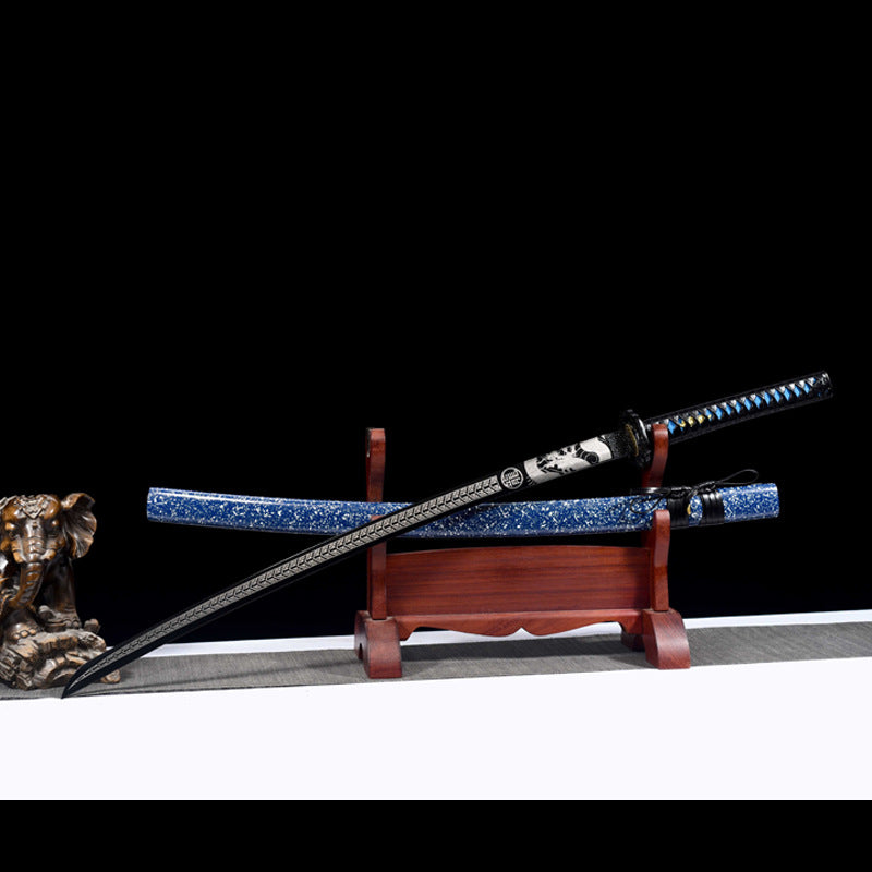 Dream Dragon Movie Katana, Forged from High Carbon Steel, 103cm Overall & 1.1kg Net Weight, Lacquered Wood Sheath, Well-Balanced