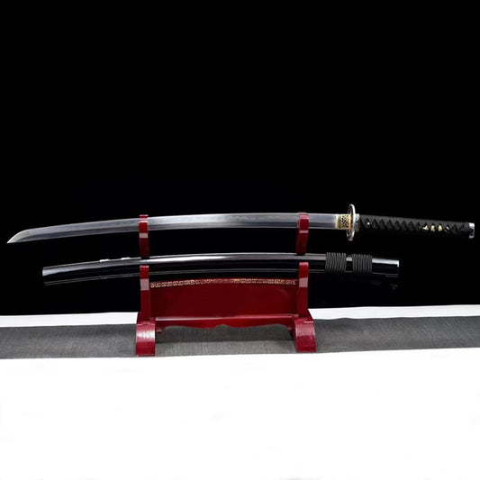 Long Teng Anime Katana, T10 Clay-Tempered Forging, 103cm & 1.1kg, Well-Balanced Lacquered Wood Saya, Display Collectible