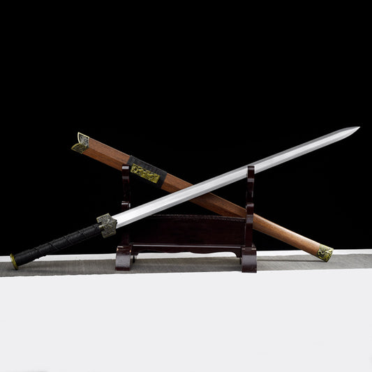 Four Mythical Beasts War Sword - Chinese Manganese Steel Jian, Rosewood Sheath, 107cm Overall, Symbolic Collector's Piece for Display,Functional samurai sword