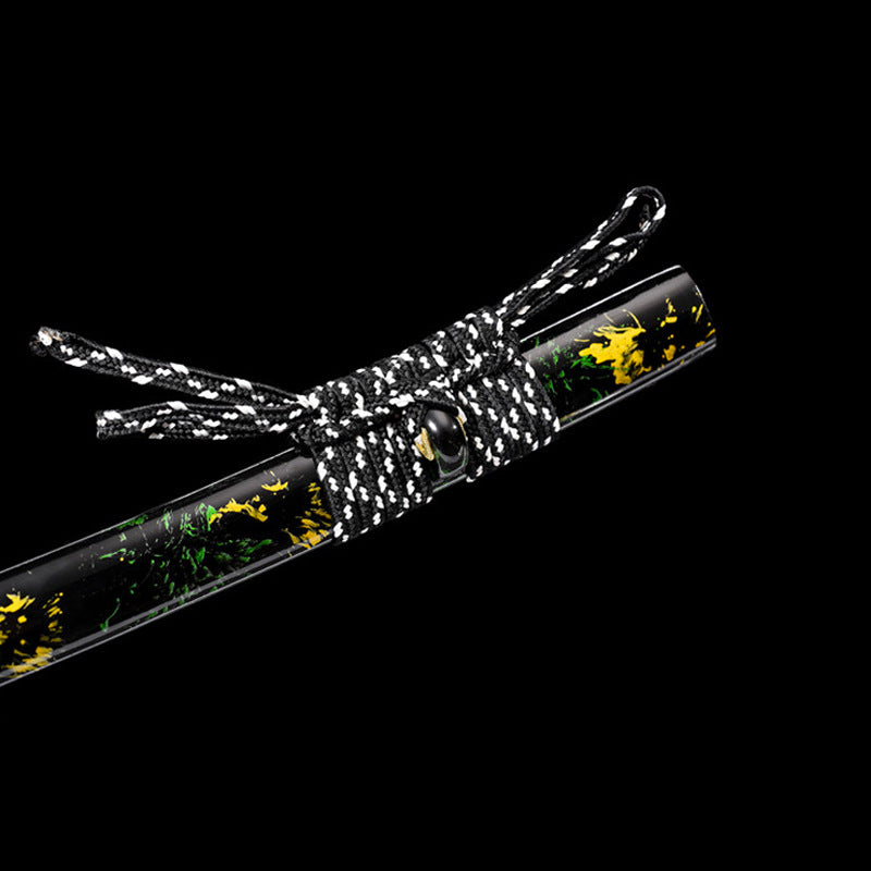 Dragon You Onikiri Movie Katana, Forged from High Manganese Steel, 70cm Blade with 0.75cm Thickness, Lacquered Wood Saya, 1.3kg Net Weight