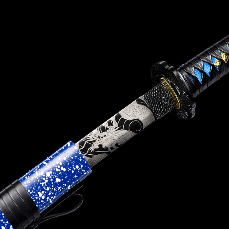 Dream Dragon Movie Katana, Forged from High Carbon Steel, 103cm Overall & 1.1kg Net Weight, Lacquered Wood Sheath, Well-Balanced
