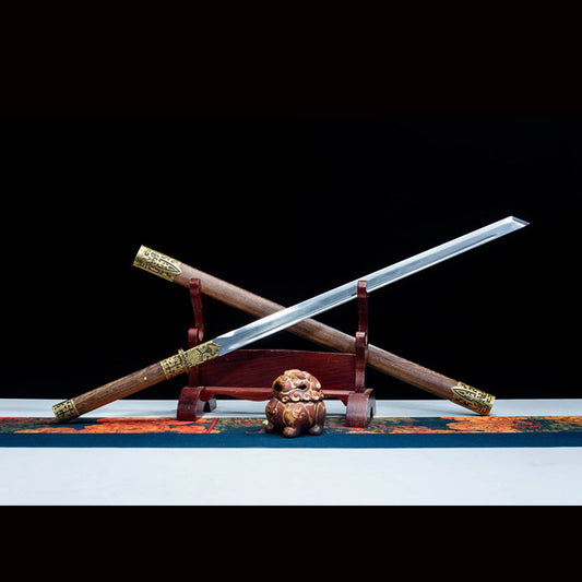 Hades Movie-Style Dao, Hand-Forged High Manganese Steel Chinese Sword, 74cm Blade with Rosewood Sheath, 106cm Total Length