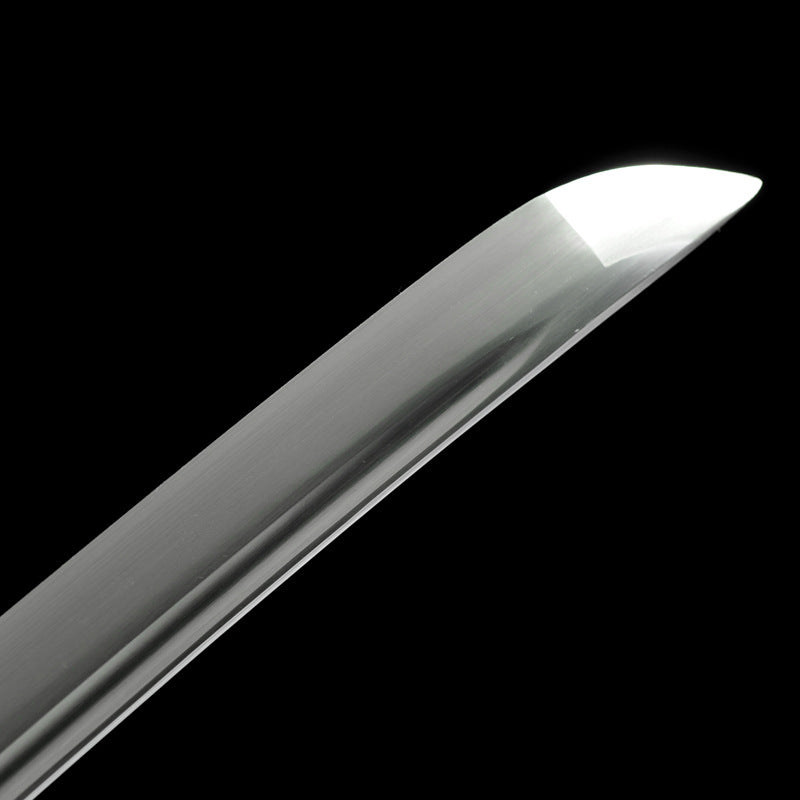 White Snake Anime Katana - Unsharpened Safe Collectible, Medium Carbon Steel Blade, Matte Lacquered Wood Saya with Decorative Cord, 102cm with Brocade Box